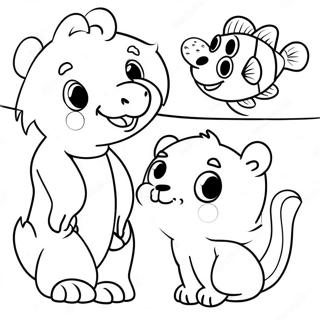 Matching Animal Pairs Coloring Page 66652-53568