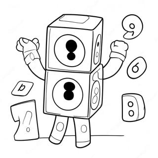 Numberblocks 8 Coloring Pages