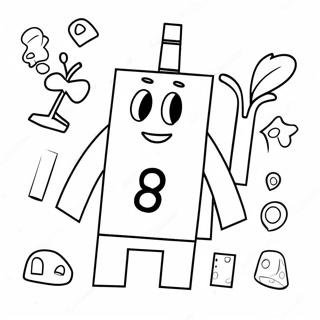 Colorful Numberblocks 8 In Action Coloring Page 66683-53595