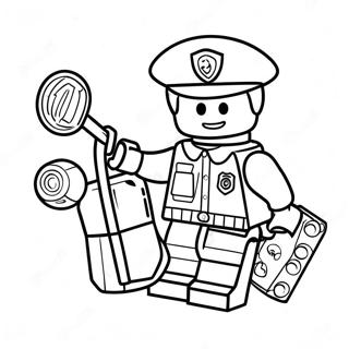 Lego Police Officer In Action Coloring Page 66693-53604