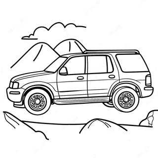 Adventure Ready Ford Explorer Coloring Page 66723-53626