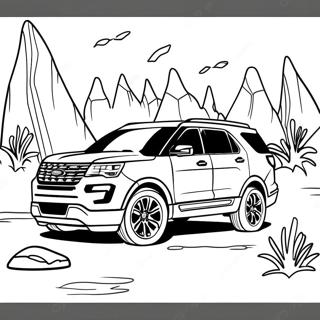 Adventure Ready Ford Explorer Coloring Page 66723-53628