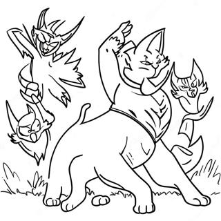 Fierce Warrior Cats In Battle Coloring Page 66763-53657