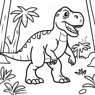 T Rex Roaring In The Jungle Coloring Page 66783-53670