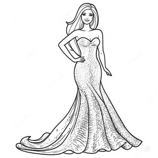 Chelsea Barbie In A Sparkly Dress Coloring Page 66793-53682