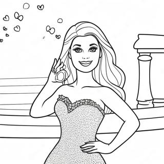 Chelsea Barbie In A Sparkly Dress Coloring Page 66793-53683