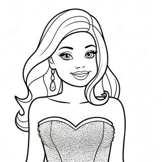 Chelsea Barbie In A Sparkly Dress Coloring Page 66793-53684