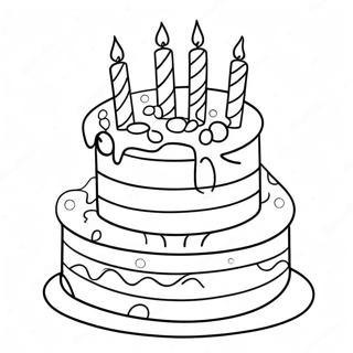 Colorful Birthday Cake For Nana Coloring Page 66813-53698