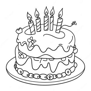 Colorful Birthday Cake For Nana Coloring Page 66813-53699