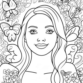 Naomi Lord With Colorful Butterflies Coloring Page 66843-53721