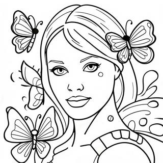 Naomi Lord With Colorful Butterflies Coloring Page 66843-53722