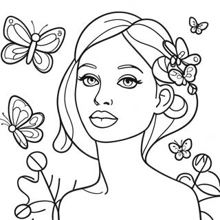 Naomi Lord With Colorful Butterflies Coloring Page 66843-53723