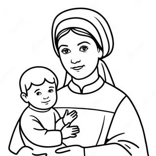 St Elizabeth Ann Seton With Children Coloring Page 66883-53755