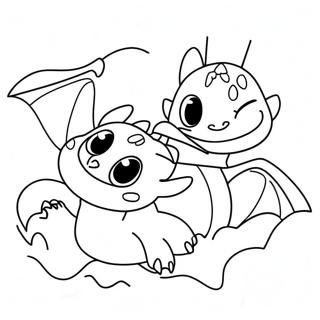 Toothless And Light Fury Flying Together Coloring Page 66892-53759