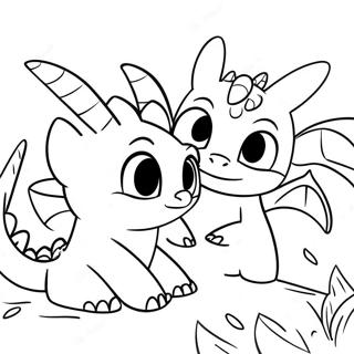 Toothless And Light Fury Playful Scene Coloring Page 66893-53762