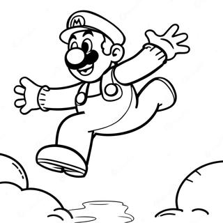 Mario Jumping Coloring Pages