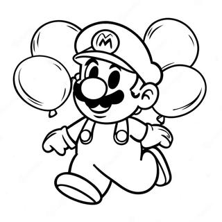 Mario With Colorful Balloons Coloring Page 66903-53773