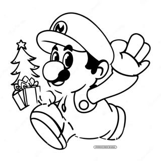 Mario Christmas Coloring Pages