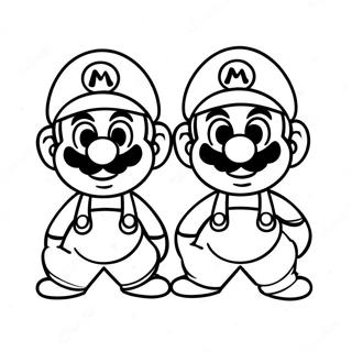 Mario And Luigi Festive Coloring Page 6692-5507