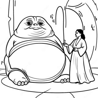 Jabba The Hutt With Leia Coloring Page 66933-53793