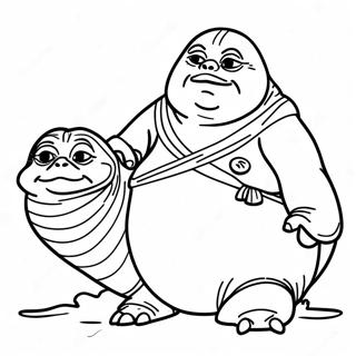 Jabba The Hutt With Leia Coloring Page 66933-53794