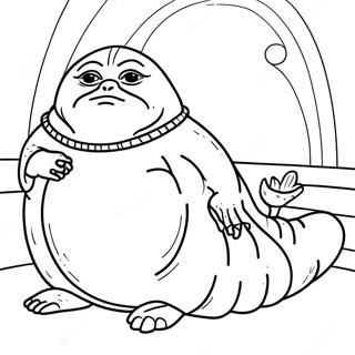 Jabba The Hutt With Leia Coloring Page 66933-53795