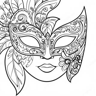 Masquerade Mask Coloring Page 66952-53802