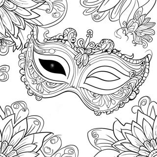 Masquerade Mask Coloring Page 66952-53803