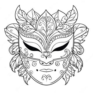 Masquerade Mask Coloring Page 66952-53804