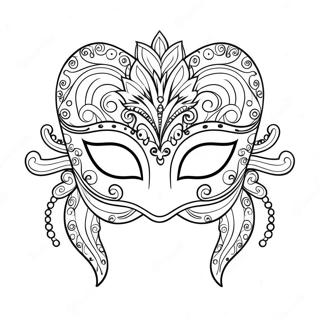 Elegant Masquerade Mask Coloring Page 66953-53809