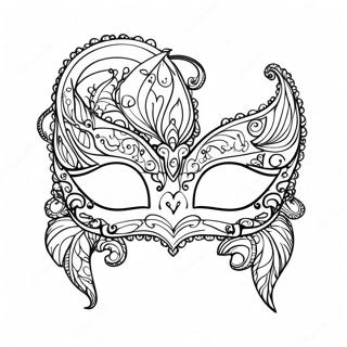 Elegant Masquerade Mask Coloring Page 66953-53810