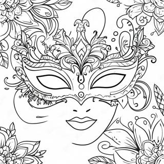 Elegant Masquerade Mask Coloring Page 66953-53811