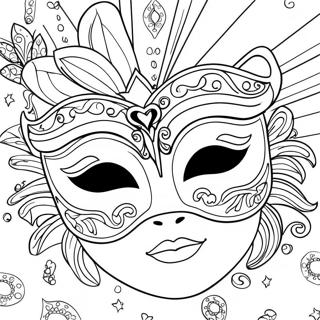 Elegant Masquerade Mask Coloring Page 66953-53812