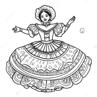 Folklorico Dancer Coloring Pages