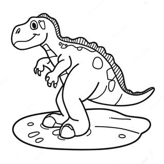 Colorful Dinosaur Footprint Coloring Page 67023-53863