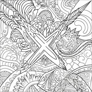 Bold Red X Design Coloring Page 67073-53906