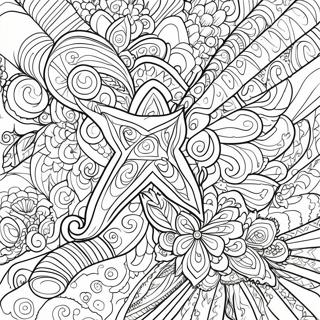 Bold Red X Design Coloring Page 67073-53907