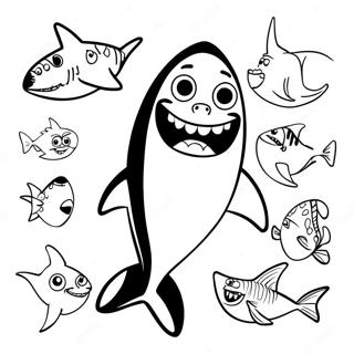 Funny Shark Tale Characters Coloring Page 67083-53910