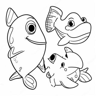 Funny Shark Tale Characters Coloring Page 67083-53912