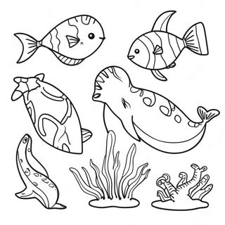 Sea Animals Coloring Page 6711-5518