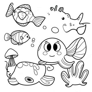 Sea Animals Coloring Page 6711-5519