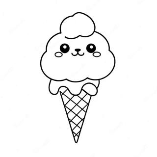 Cute Cat In Ice Cream Cone Coloring Page 67122-53943