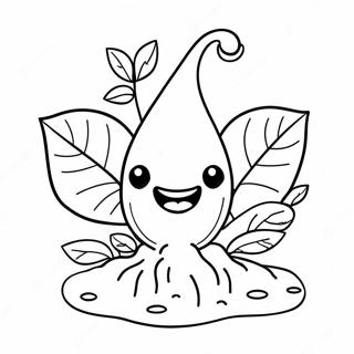 Cute Sprout With Happy Face Coloring Page 67173-53989