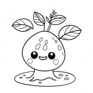 Cute Sprout With Happy Face Coloring Page 67173-53990