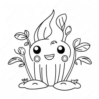 Cute Sprout With Happy Face Coloring Page 67173-53991