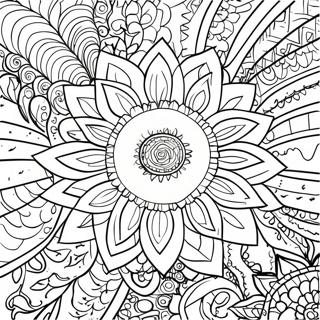 Stress Relief Sunflower Mandala Coloring Page 67192-53998