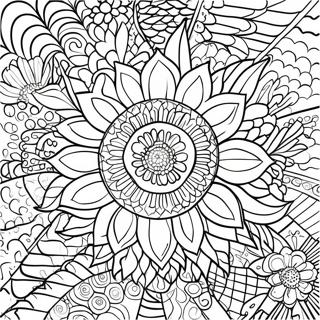 Stress Relief Sunflower Mandala Coloring Page 67192-54000