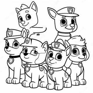 Christmas Paw Patrol Team Coloring Page 671-530