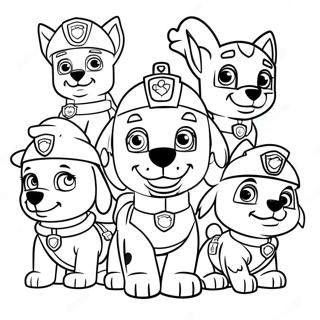 Christmas Paw Patrol Team Coloring Page 671-532