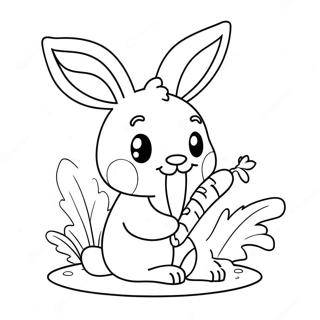 Bunny With Carrot Coloring Pages